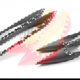 Valentino Garavani Pumps Main: Material: Leather Gender: Women Brand: Valentino Garavani Item: pumps Gender: Women Color: Red Material: Main: Leather Accessories: Box, storage bag, replacement lift, booklet, studs Notation Size: