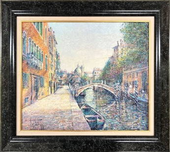 Guy Dessapt (France) Venice Landscape Painting Oil Canvas Signed Framed Coa: Artist: Guy Dessapt Signed By: Guy Dessapt Signed: Yes Size: Large Material: Canvas Framing: Framed Region Of Origin: Europe Subject: Landscape Type: Painting Original/Licensed Reproduction: Original