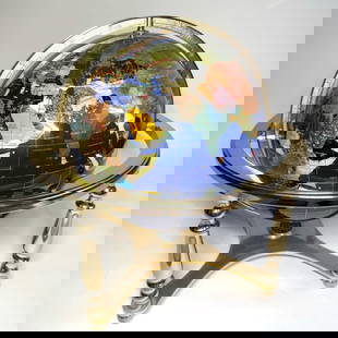 Gemstone Globe Lapis Lazuli Turquoise Inlay Compass Four Legs Power Stone 43Cm: Shape: Natural Product Disclaimer: Please review the full description and photos. Lithographs may be plate-signed, hand-signed, or slab-signed and can include a COA (see images); edition numbers