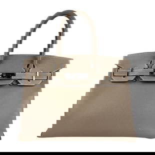 Hermes Herms Birkin 30 Handbag In Epsom Leather: Brand: Hermes Type: Handbag Material: Epsom Leather Color: Etoupe Gray Gender: Women Size (Hxwxd): 24cm x 30cm x 15cm / 9.44'' x 11.81'' x 5.9'' Condition: Used (good), Traces of usage, scratches /