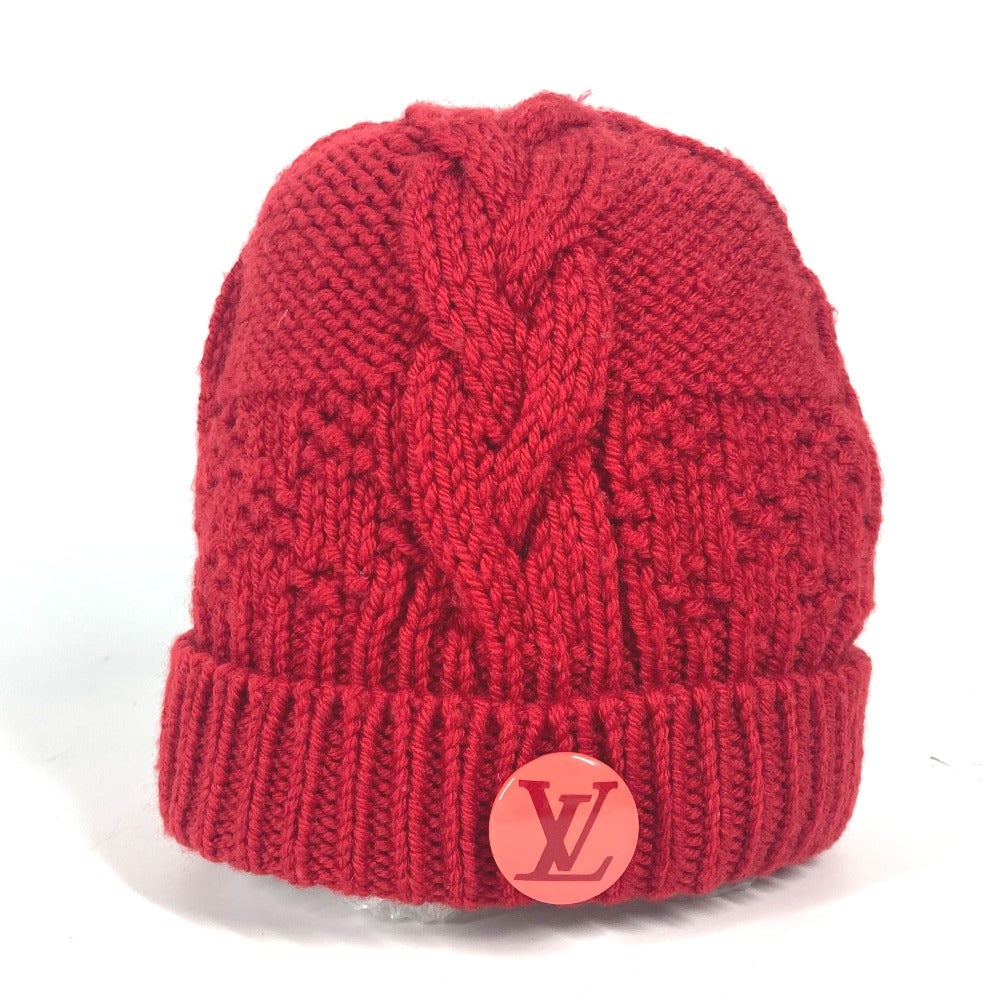 Louis Vuitton Knit Hat Wool Red With Can Badge Pone Constance Women: Material: Wool Gender: Women Pattern: With can badge Brand: LOUIS VUITTON Item: Knit hat Model: Pone Constance Line: With can badge Gender: Women Color: Red Material: wool Accessories: None Size: cm (