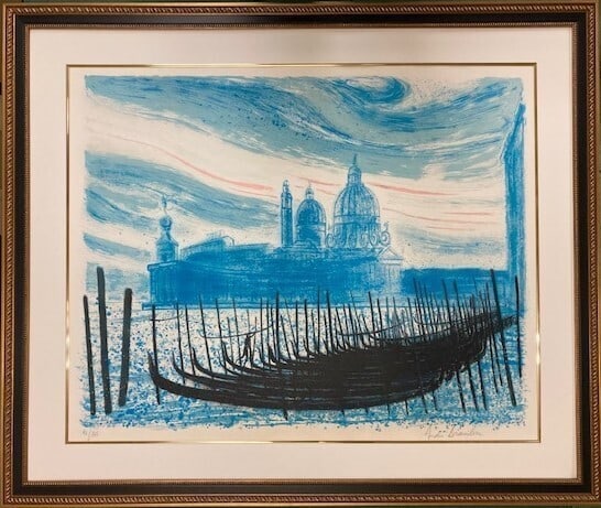 Andre Brasilier Signed Original Lithograph Venice (No. 155) Framed 1981 Mourlot: Artist: Andre Brasilier Signed By: Andre Brasilier Image Orientation: Landscape Signed: Yes Size: Large Material: Paper Original/Licensed Reprint: Original Framing: Framed Subject: Venice Type: Lithog
