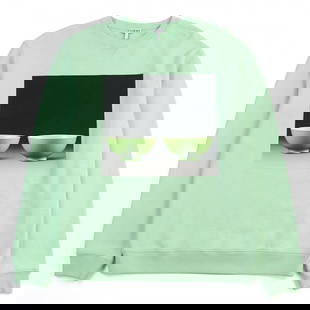 Loewe Sweat H800Y24X10 Cotton Lime Green Zhuyuetang Collection S: Material: Cotton Gender: Mens Pattern: Zhuyuetang Collection Brand: LOEWE Item: sweat Line: Zhuyuetang Collection Gender: mens Color: lime green Material: Main: 100% cotton, Part: 100% cotton