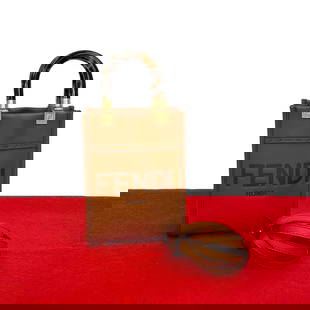 Fendi Shoulder Bag Leather Brown Sunshine Shopper Mini: Material: Leather Gender: Women Brand: FENDI Item: Shoulder Bag Model: sunshine shopper mini Type: logo Gender: Women Color: Brown Material: leather Accessories: Shoulder strap Size: cm (approx.):