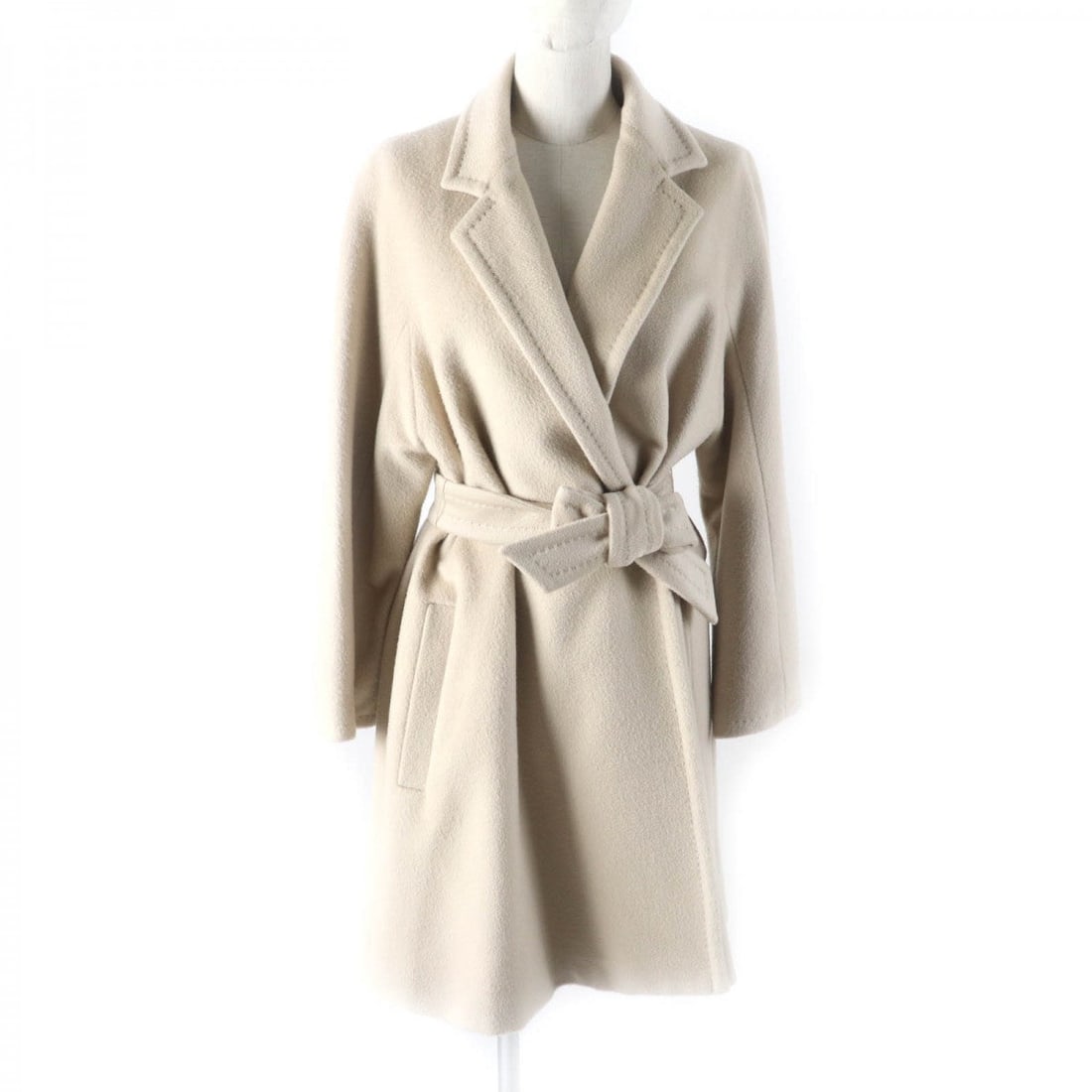 Max Mara Coat 101606936 Main: Material: Wool Gender: Women Brand: MAX MARA Item: coat Gender: Women Color: beige Material: Main: 70% wool, Main: 30% alpaca, Lining: 100% viscose (rayon) Accessories: belt Notation Size: 40 Size: cm