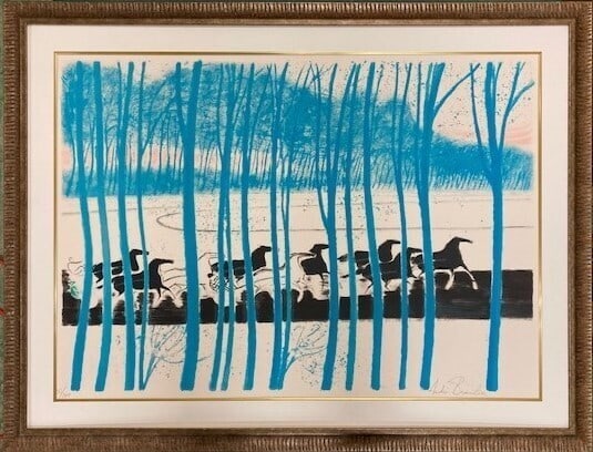 Andre Brasilier Signed Original Lithograph Le Prix Amrique (No 191) Framed: Artist: Andre Brasilier Signed By: Andre Brasilier Image Orientation: Landscape Signed: Yes Size: Large Material: Paper Original/Licensed Reprint: Original Framing: Framed Subject: Horse LE PRIX A AME