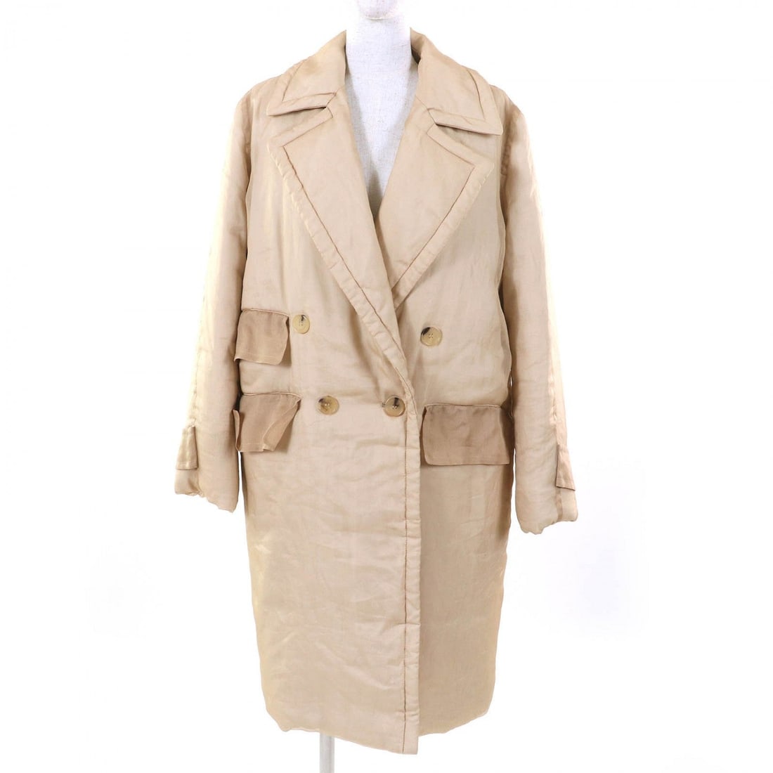 Max Mara Coat Silk Beige 38: Material: Silk Gender: Women Brand: MAX MARA Item: coat Gender: Women Color: beige Material: Outer: 100% silk, Lining: 100% viscose, Part: 57% camel, Part: 40% polyester, Part: 3% other Accessories: N