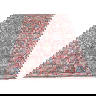 5'X6'10" Red Afghan Angora Oushak Leaf Design Hand Knotted 100% Wool Rug: Style: Oushak Type: Indoor Material: Wool Color: Red Item Length: 82 Item Width: 59 Rug Type: Hand Knotted Pile: Wool Shape: Rectangular Field Color: Red Size: 4"11" x 6"10" / 150 CM X 208 CM Age: