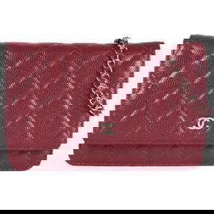 Chanel Coco Mark Matelasse Chain Wallet Caviar Skin A33814 Red: Brand: Chanel Type: Shoulder Bag Material: Grained Calfskin Color: Red Color Gender: Women Size (Hxwxd): 12.5cm x 19cm x 3cm / 4.92'' x 7.48'' x 1.18'' Strap Length: 132cm / 51.96'' Condition: Used
