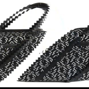 Michael Kors Handbag Canvas Black Travel Jacquard 2Way: Material: Canvas Gender: Women Brand: MICHAEL KORS Item: Handbag Model: Travel Jacquard 2WAY Gender: Women Color: black Material: canvas Accessories: Shoulder strap Size: cm (approx.): W20 x H15 x