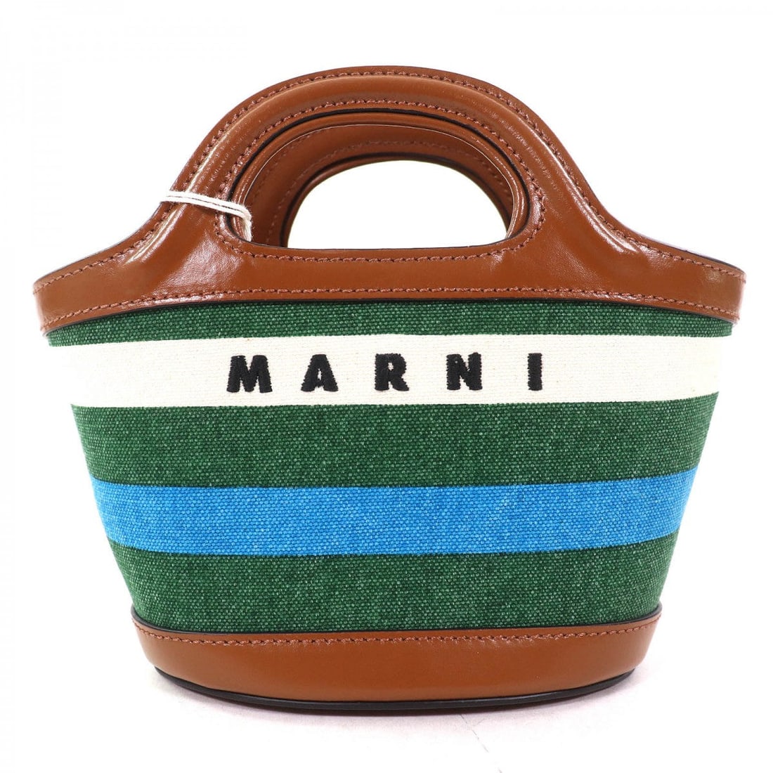 Marni Shoulder Bag Bmmp0096Q0 Cotton Brown Green Blue Tropicalia: Material: Leather Gender: Women Brand: MARNI Item: Shoulder Bag Model: TROPICALIA Gender: Women Color: Brown Green Blue Material: Main: Cotton, Part: Leather Accessories: Dust bag, Shoulder strap, Tag