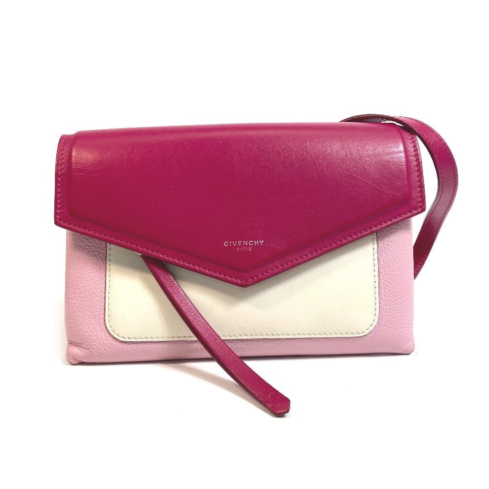 Givenchy Shoulder Bag Leather Pink X White Flap Duet Women: Material: Leather Gender: Women Pattern: flap Brand: GIVENCHY Item: Shoulder Bag Model: duet Line: flap Gender: Women Color: Pink x White Material: leather Accessories: storage bags Size: cm (approx.)