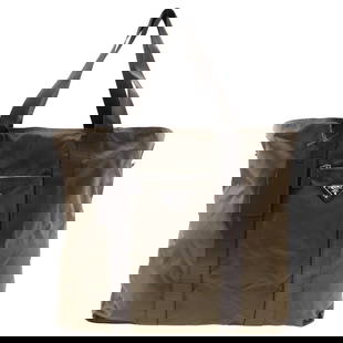 Prada Boston Duffel Bag Nylon Khaki Women(Unisex): Material: Nylon Gender: Women Brand: PRADA Item: Boston Duffel bag Gender: Women (Unisex) Color: khaki Material: Nylon Weight: 700g Accessories: Storage bag, name tag Size: cm (approx.): W44 x H41 x