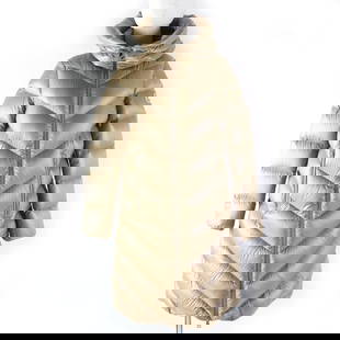 Moncler Down Coat Main: Material: Nylon Gender: Women Brand: MONCLER Item: down coat Model: CAMBALES Gender: Women Color: light brown Material: Main: 100% nylon, Lining: 100% nylon, Part: 100% nylon, Filling: 90% down,