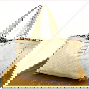 Gucci Tote Bag Leather White: Gender: Women Material: Leather Brand: GUCCI Item: Tote Bag Type: Guccisima Gender: Women Color: white Material: leather Accessories: storage bags Size: cm (approx.): W37 x H25 x D10 Shoulder: 20