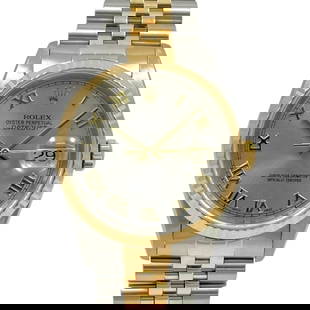 Rolex Datejust 16233 Men'S Stainless Steel Yellow Gold Automatic Watch: Brand: Rolex Type: Wristwatch Gender: Men Material (Case): Stainless Steel, Yellow Gold Material (Band): Stainless Steel, Yellow Gold Color (Dial): Gray Case Diameter: 36mm / 1.42'' Wrist Size: 18cm