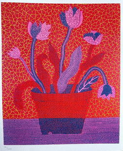 Yayoi Kusama Lithograph Mori Art Museum Numbered Coa Pencil: Yayoi Kusama Lithograph Mori Art Museum Numbered COA Pencil Yayoi Kusama "Flowers" The Lithograph was printed in 2011 by the Mori Art Museum in 200 numbered copies by hand. The work measures 32 x