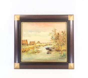 G. Den Hollander Original Oil Painting "Summer Evening" F8 Dutch Landscape Hague: Unit Of Sale: Single Piece Artist: G. den Hollander Signed By: G. den Hollander Signed: Yes Size: Medium Material: Canvas Framing: Framed Region Of Origin: Europe Subject: Landscape Type: Painting