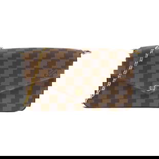 Louis Vuitton Damier Pochette Felicie N63032 Shoulder Bag: Brand: Louis Vuitton Type: Pochette, Pouch, Shoulder Bag Material: Coated Canvas Color: Damier Canvas, Ebene Gender: Women Condition: Used (very good), A few traces of usage, some scratches / dirt