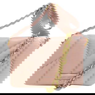 Miumiu Shoulder Bag Calfskin Pink 2Way Women: Material: Carf leather Gender: Women Brand: MIUMIU Item: Shoulder Bag Model: 2WAY Gender: Women Color: pink Material: Calfskin Accessories: Chain Hand Strap Size: cm (approx.): W28 x H19 x D10x D10