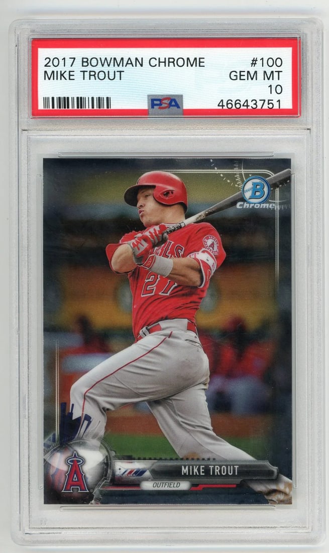 Mike Trout 2017 Bowman Chrome #100 Psa Mt 10 (1 of 2)