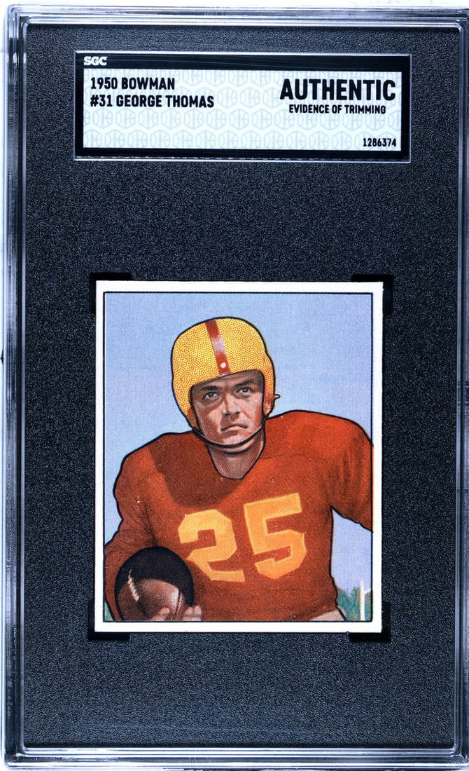 George Thomas 1950 Bowman Card #31 (Sgc Authentic) (1 of 2)