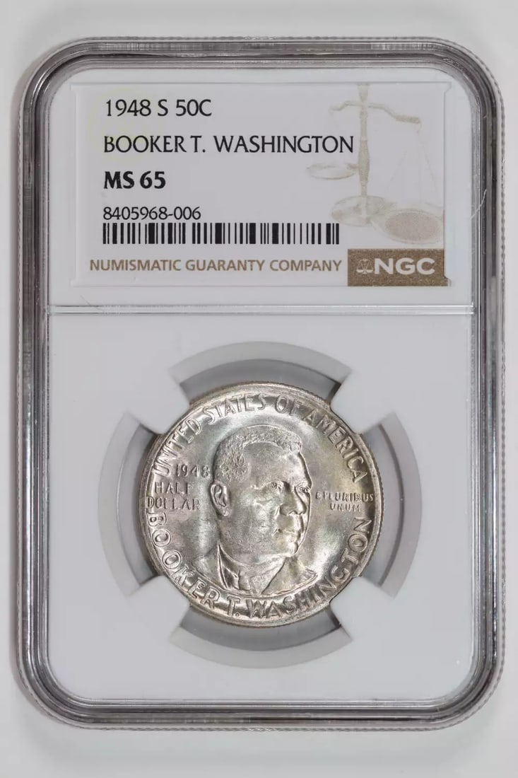 1948-S Booker T Washington Commemorative Half Dollar Ngc Ms65 (1 of 2)