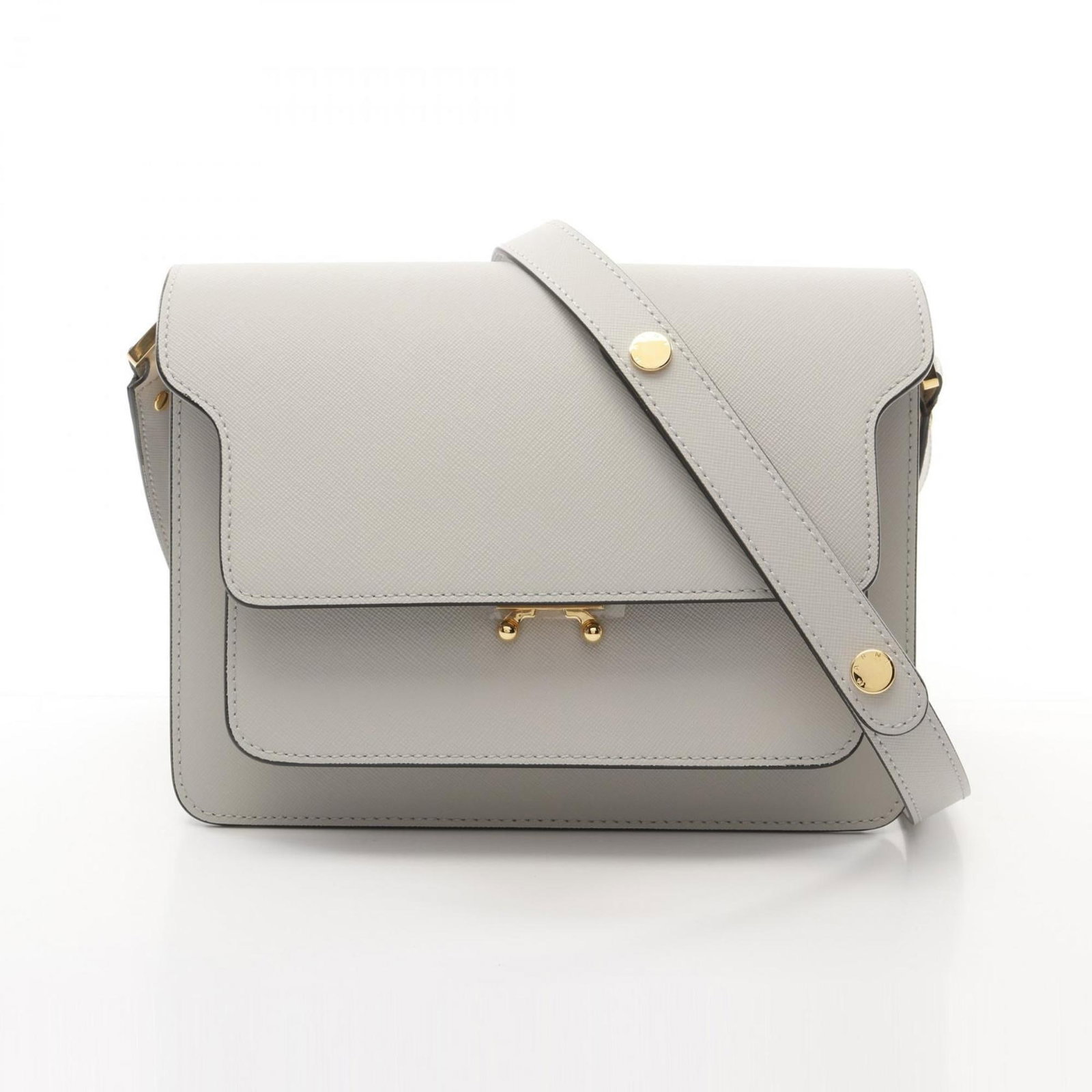 Marni Marni Trunk Bag Shoulder Bag Leather: Brand: Marni Type: Shoulder Bag Material: Leather Color: Gray Gender: Women Size (Hxwxd): 17cm x 23cm / 6.69'' x 9.05'' Condition: Used (very good), A few traces of usage, some scratches / dirt can be
