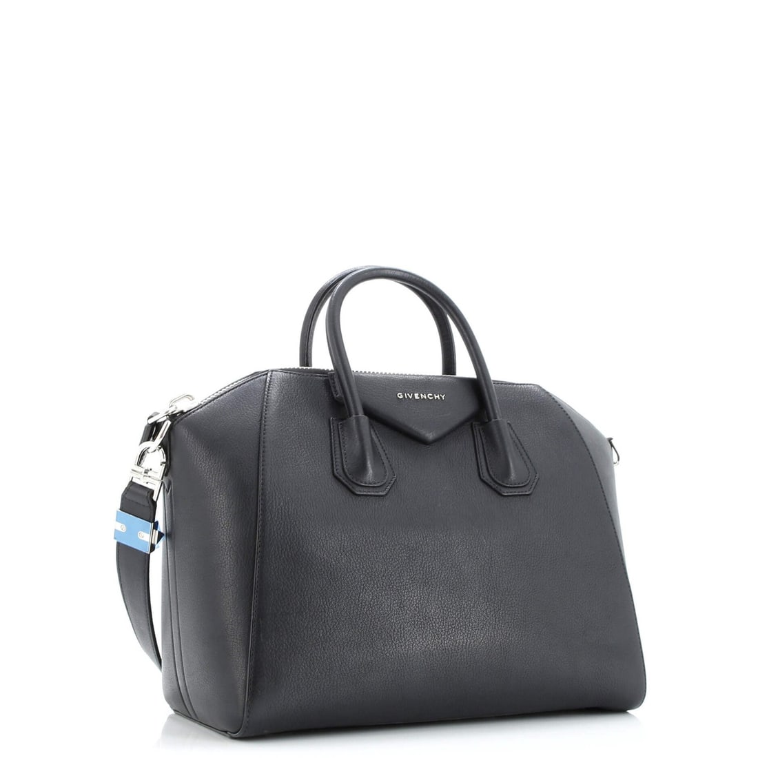Givenchy Antigona Bag Leather Medium: Brand: Givenchy Exterior Material: Leather Style: Satchels Exterior Color: Black Size: Medium Accessories: Dust Bag Accessories: Dust Bag Measurements: Handle Drop 4", Height 11", Width 13.5", Depth 8
