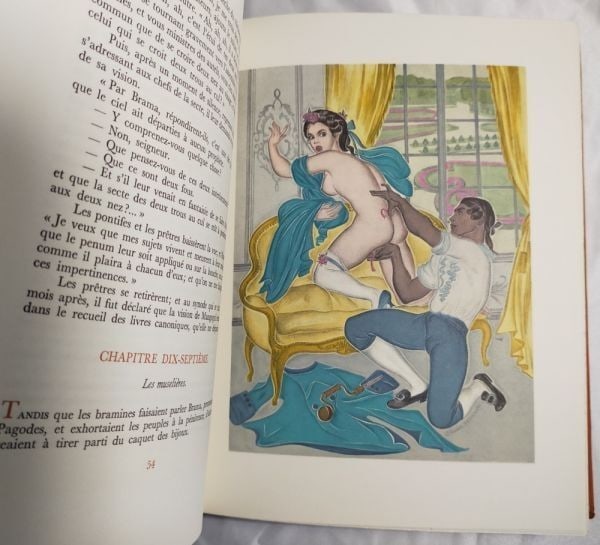 Diderot Les Bijoux Indiscrets 1969 Limited Edition Leather Binding Genia Minache: Binding: Leather Language: French Illustrator: Genia Minache (1907-1972) Special Attributes: Illustrated Limited Edition Author: Denis Diderot (1713-1784) Region: Europe Publisher: Editions Andre Vial
