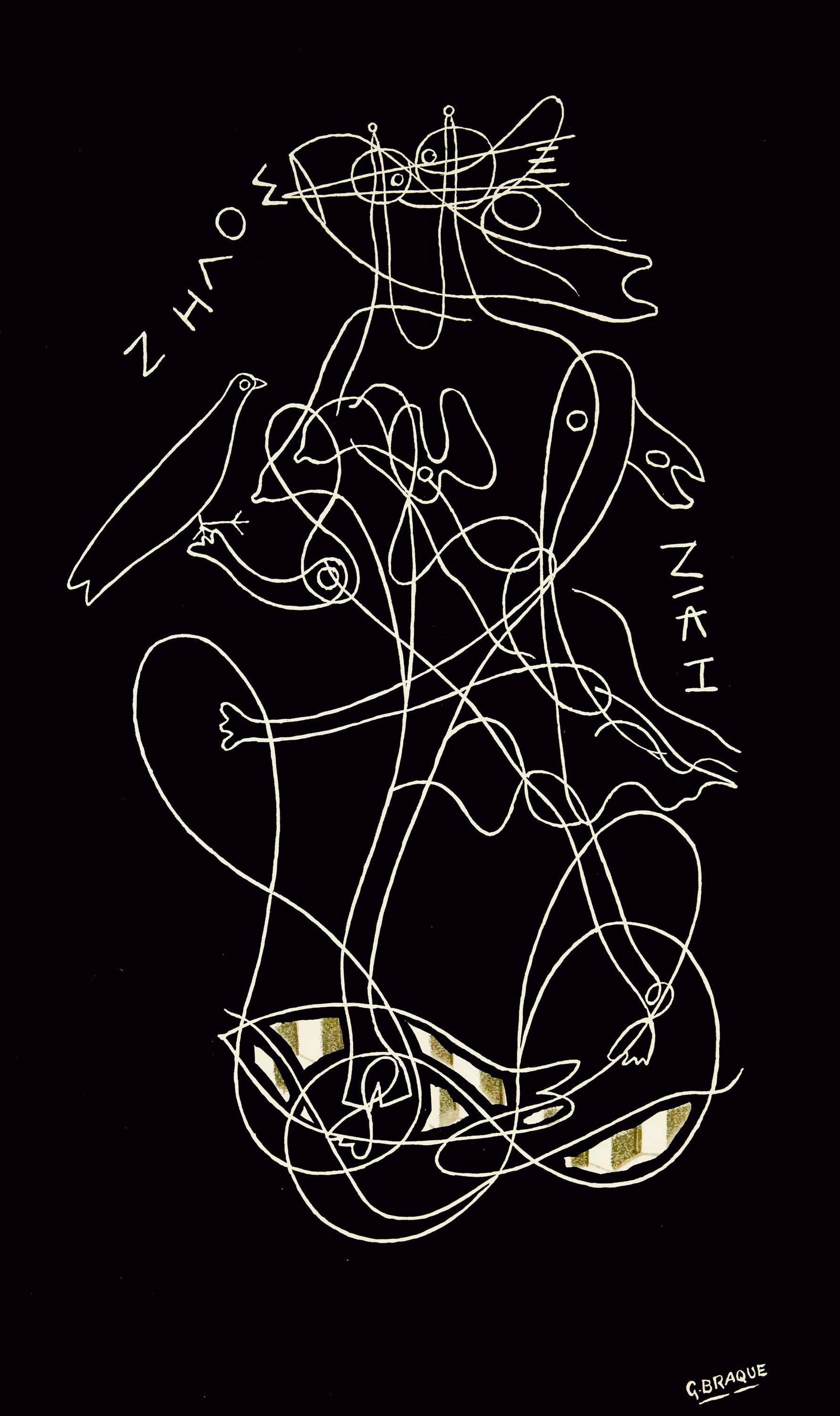 Georges Braque, Zelos, Derrire Le Miroir, Lithograph: Lithograph on vlin paper. Paper Size: 15 x 11 inches. Excellent condition. Inscription: Unsigned and unnumbered, as issued. Notes: From Derrire le miroir, N 36-37-38, 1951. Published by Aim Maeght, di