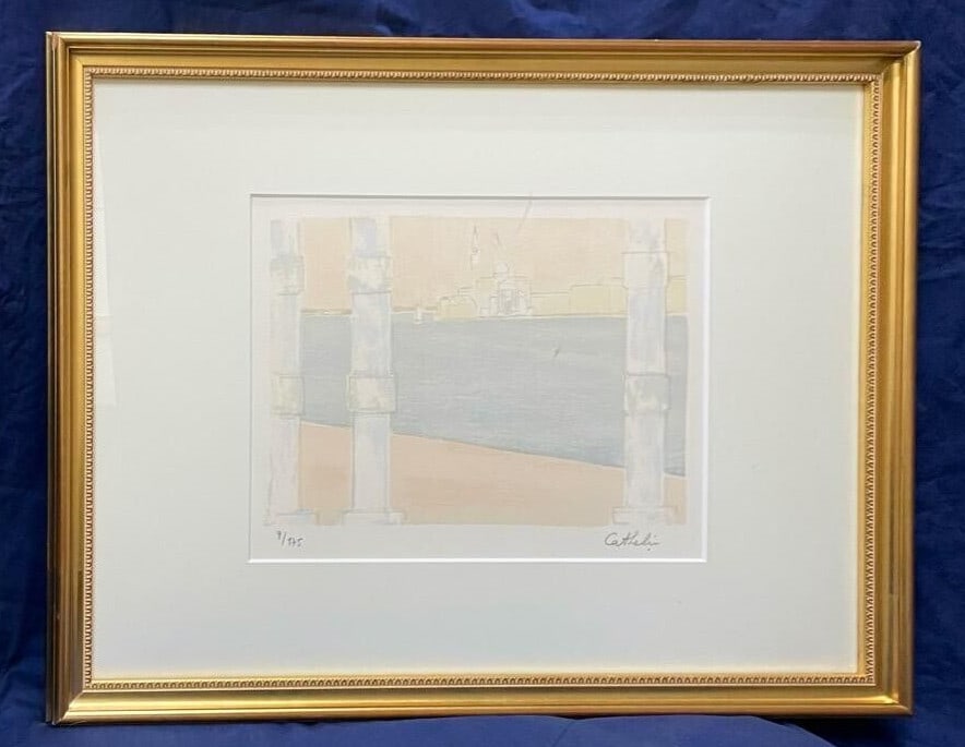 Bernard Cathelin Signed Original Lithograph "Dogana Sea" Art Print Framed: Artist: Bernard CATHELIN Unit Of Sale: Single Piece Signed By: Bernard Cathelin Image Orientation: Landscape Size: Large Signed: Yes Material: Lithograph Original/Licensed Reprint: Original Framing: F