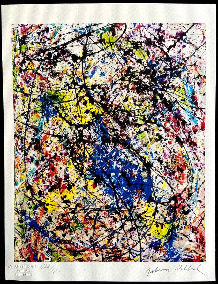 Jackson Pollock Action Painting Coa Signed Numbered By Hand 180 (Mark Rothko): Brand: Unbranded Jackson Pollock Action Painting COA Signed Numbered By Hand 180 (Mark Rothko) JACKSON Pollock " without title " Chromolithography printed in 1978 in 180 specimens by Atlantis Verlag,