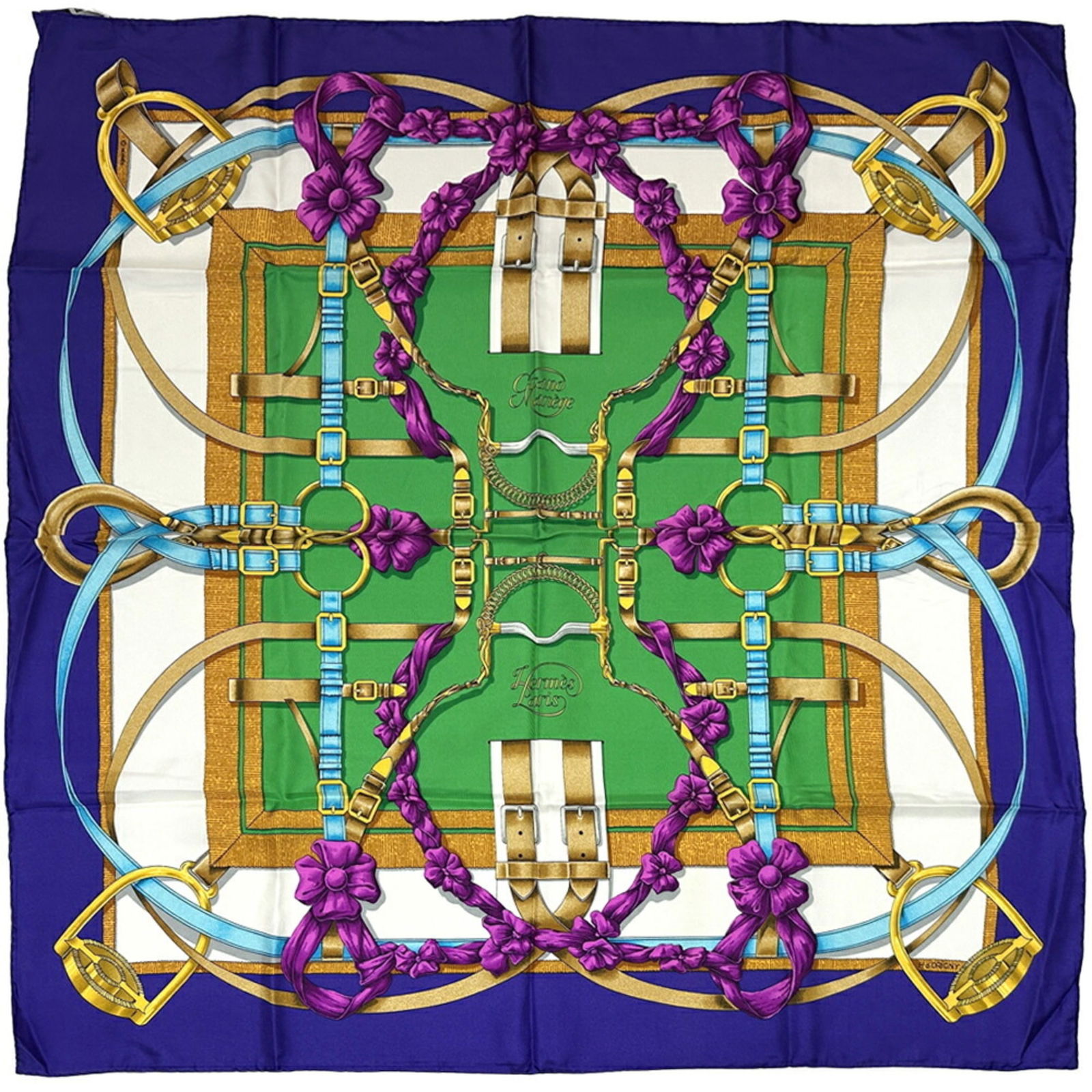 Hermes Hermes Scarf Muffler Carre 90 Grand Manege Great Training Technique (1 of 8)