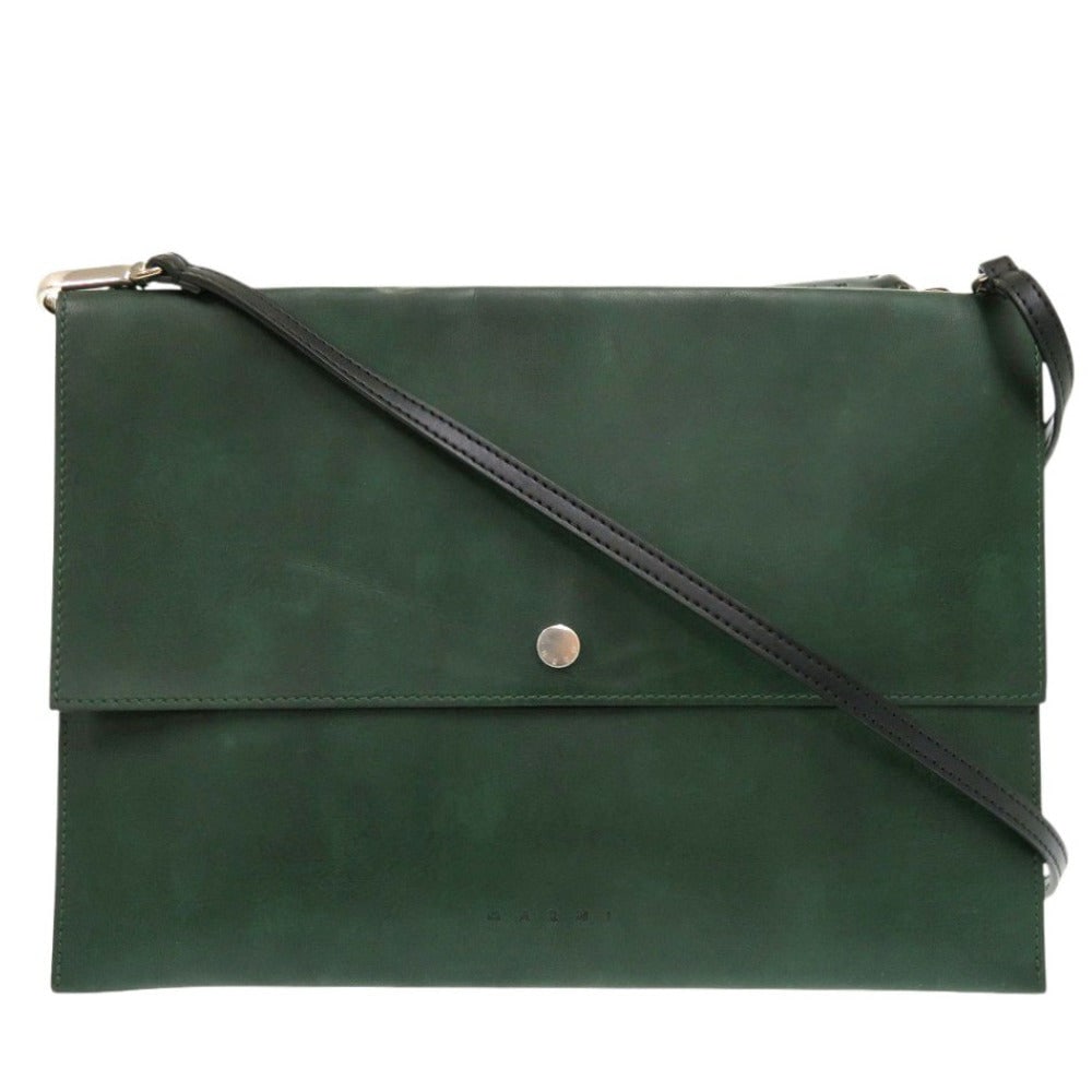 Marni Shoulder Bag Leather Green: Material: Leather Gender: Women Brand: MARNI Item: Shoulder Bag Gender: Women Color: green Material: leather Accessories: storage bags Size: cm (approx.): W30 x H21 Shoulder: 131 inch (approx.): W11.8