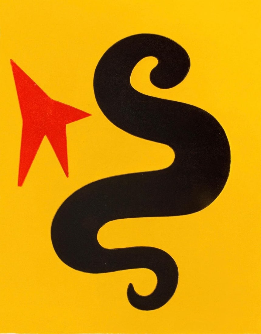 Alexander Calder, Composition, Derrire Le Miroir, Lithograph: Lithograph on vlin paper. Paper Size: 15 x 11 inches. Excellent condition. Inscription: Unsigned and unnumbered, as issued. Notes: From Derrire le miroir, N 195, 1971. Published by Aim Maeght, diteur,