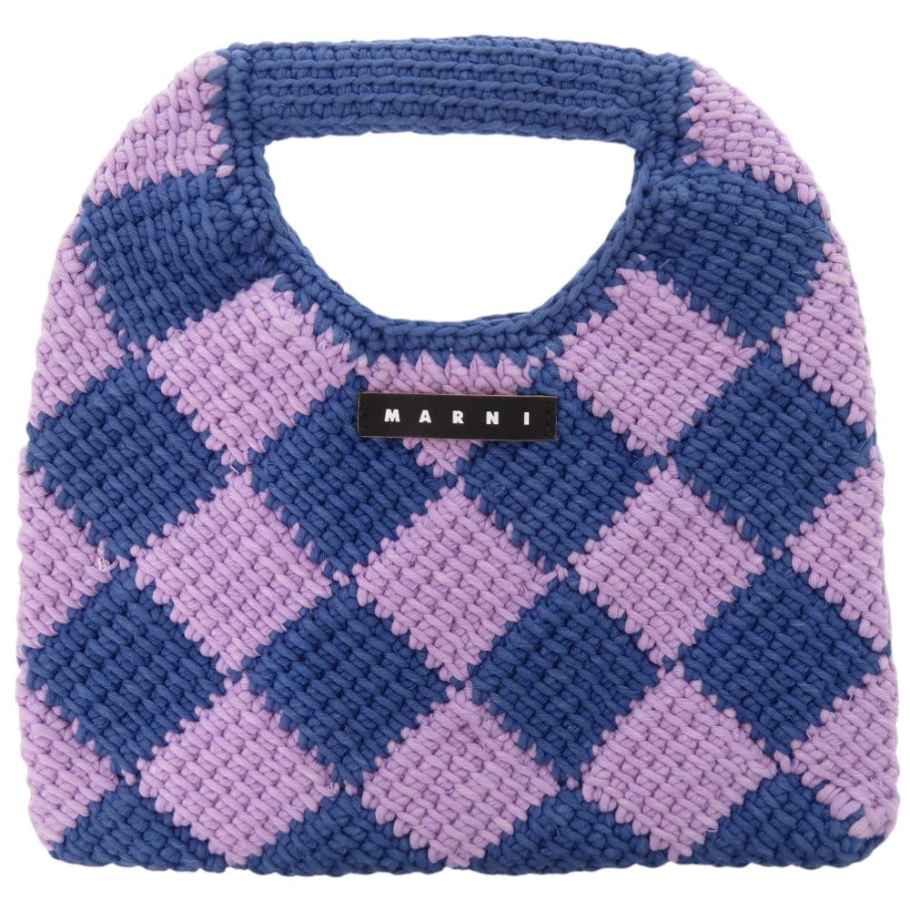 Marni Handbag M00995 Acrylic, Leather Blue Diamond Crochet Women: Material: Leather Gender: Women Brand: MARNI Item: Handbag Type: Diamond Crochet Gender: Women Color: blue Material: Acrylic, Leather Accessories: storage bags Size: cm (approx.): W25 x H16 inch (appr