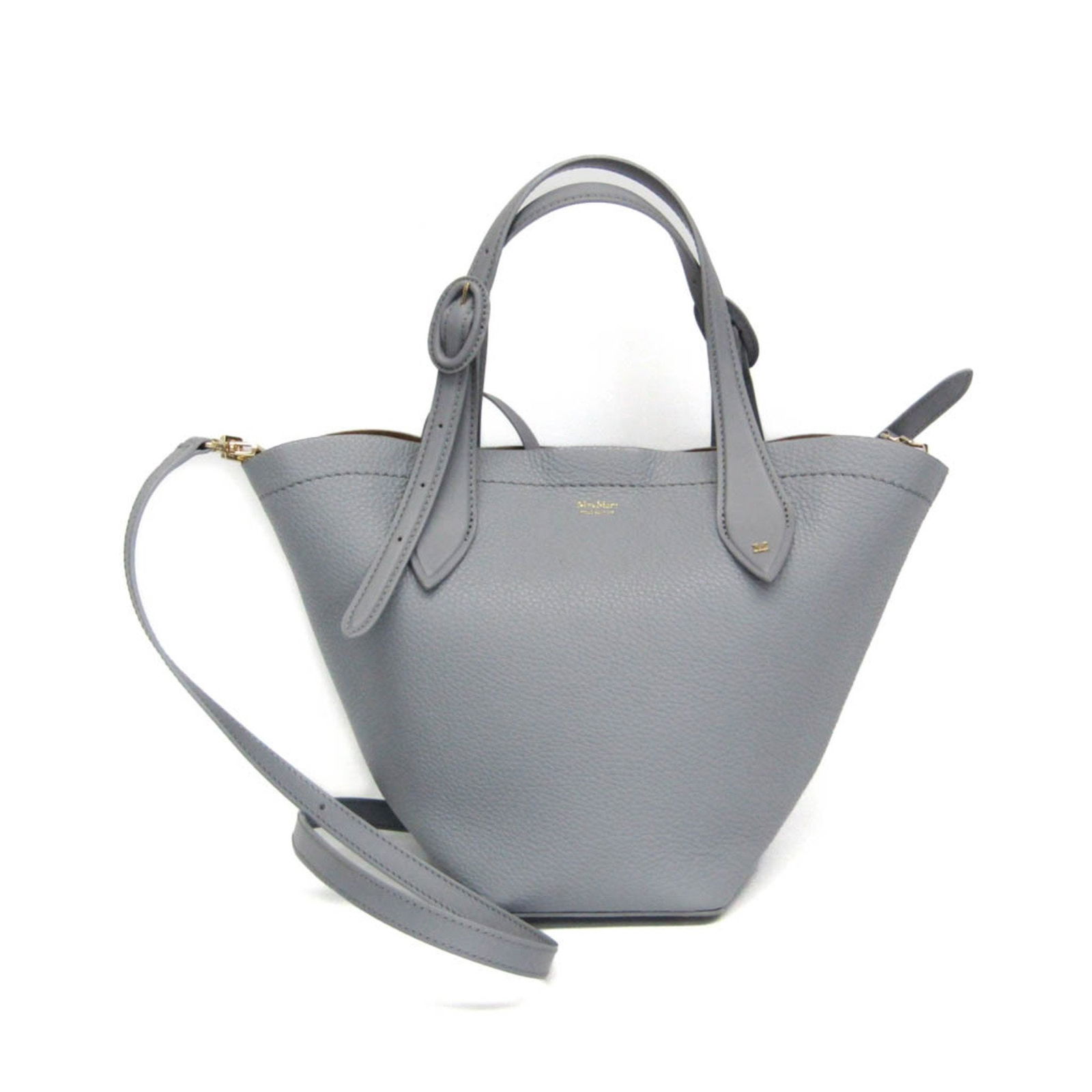 Max Mara My Dear Women'S Leather Shoulder Bag: Brand: Max Mara Type: Shoulder Bag, Tote Bag Material: Leather Color: Light Gray Closure: Magnetic Snap Inner Pocket: Pouch Gender: Women Size (Hxwxd): 23.5cm x 12cm x 12cm / 9.25'' x 4.72'' x 4.72''