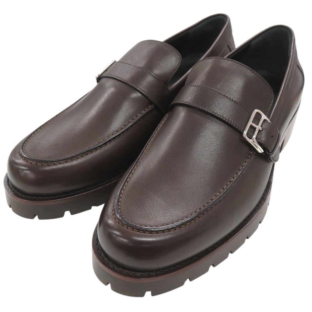 Hermes Leather Shoes Leather Dark Brown Loafers Business Leather Shoes Mens 42.5: Material: Leather Gender: Mens Brand: HERMES Item: Leather shoes Type: Loafers Business Leather Shoes Gender: mens Color: Dark brown Material: leather Accessories: Storage box, storage bag Notation Si