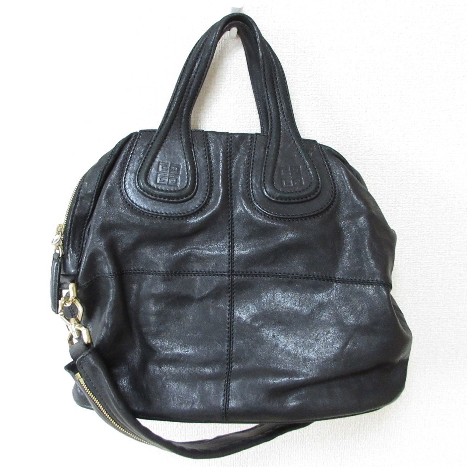Givenchy Nightingale Leather 2Way Handbag Shoulder Bag Black: Brand: Givenchy Type: Handbag, Shoulder Bag Material: Leather Color: Black Gender: Men,Women Size (Hxwxd): 29cm x 42.5cm x 15.5cm / 11.41'' x 16.73'' x 6.1'' Condition: Used (very good), A few traces