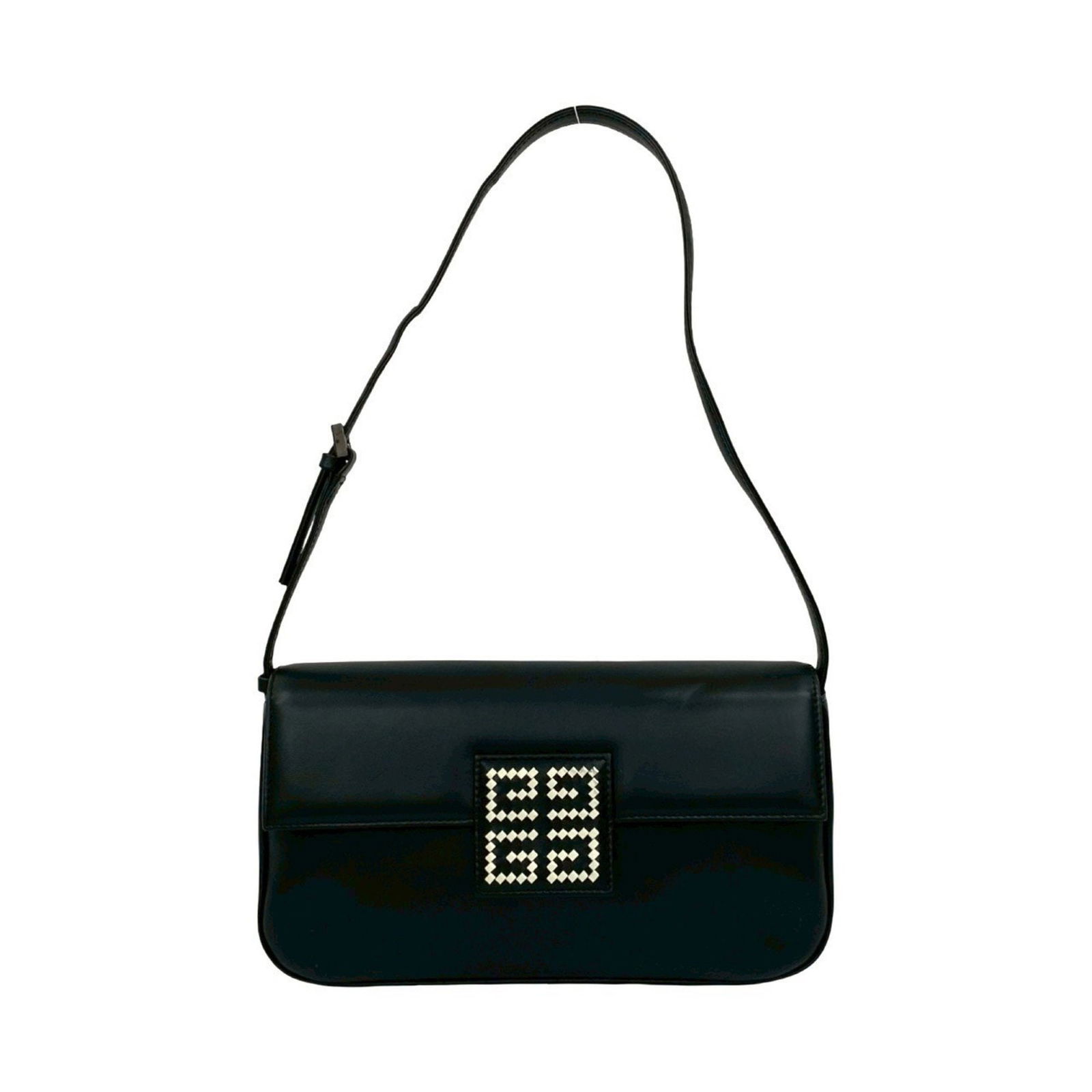 Givenchy 4G Logo Leather Genuine Mini Semi One Shoulder Bag Pochette Sacoche Black 13899: Brand: Givenchy Type: Pochette, Shoulder Bag Material: Leather Color: Black Gender: Women Size (Hxwxd): 15cm x 26cm x 5.5cm / 5.9'' x 10.23'' x 2.16'' Condition: Used (good), Traces of usage, scratche