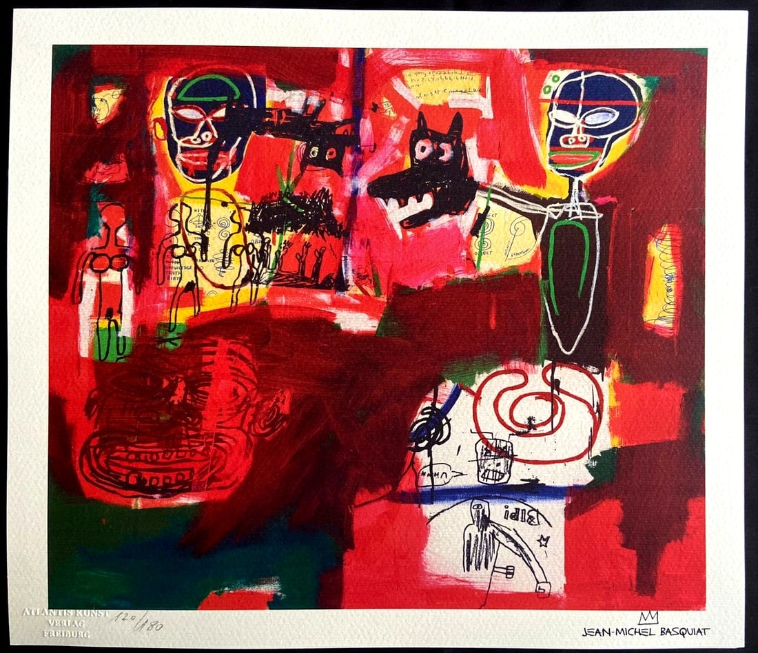 Jean-Michel Basquiat Lithograph Coa Signed Limited Edition 180Ex (1 of 10)