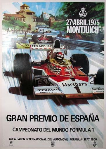 Gran Premio De Espana Grand Prix Of Spain 1975 By Michael Turner Original Linen: Artist: MICHAEL TURNER Size: Medium Date Of Creation: 1975 Material: Canvas Paper Certificate Of Authenticity (Coa): Yes Original/Licensed Reprint: Original Region Of Origin: Spain Framing: Unframed S