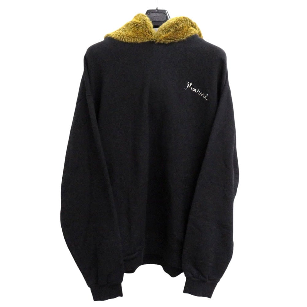 Marni Hoodie Cotton Black Mens 52: Material: Cotton Gender: Mens Brand: MARNI Item: Hoodie Gender: mens Color: black Material: cotton Accessories: None Notation Size: 52 Size: cm (approx.): Shoulder width: 66 Dress length: 72 Width: 68