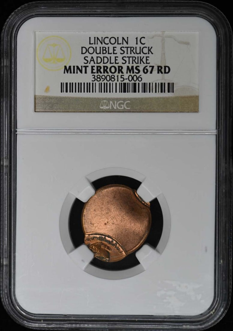 Lincoln 1C Double Struck Saddle Strike Mint Error Ms67Rd (1 of 1)