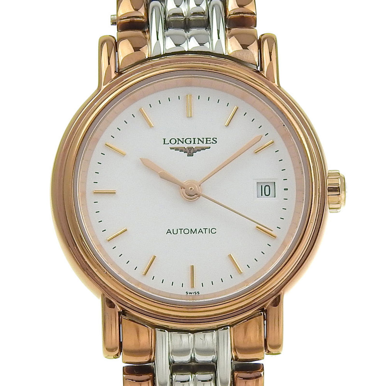 Like New Longines Grand Classic Presence Date L4 321 1 White Dial Ss/Gp 2025/01 Automatic Winding: Brand: Longines Type: Wristwatch Gender: Women Material (Case): Gold Plated, Stainless Steel Material (Band): Gold Plated, Stainless Steel Color (Dial): White Case Diameter: 25mm / 0.98'' Wrist Size: