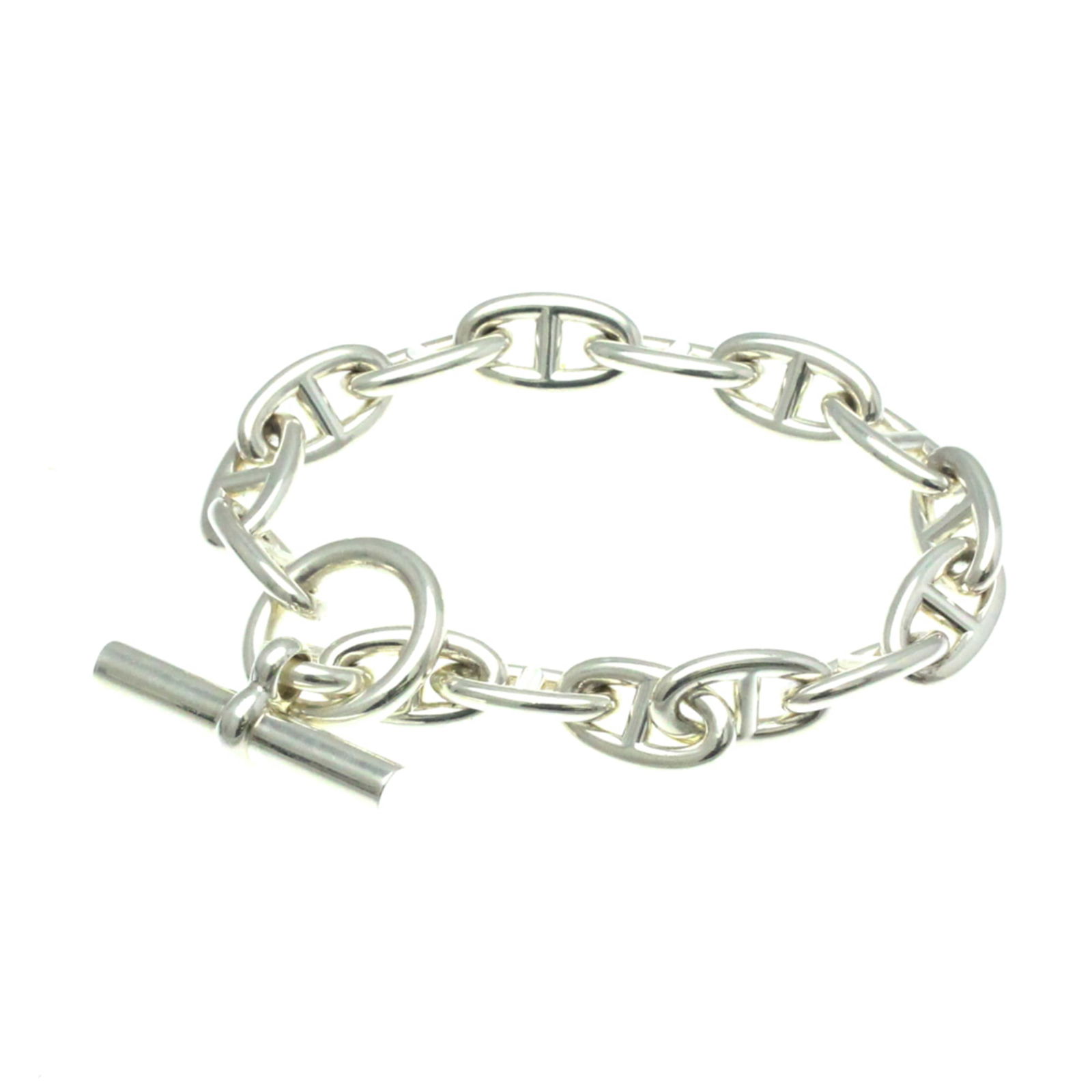 Hermes Chaine D'Ancre Silver 925 No Stone Charm Bracelet Silver: Brand: Hermes Type: Charm Bracelet Style: Fashion Gender: Men,Women Material: Silver 925 Color: Silver Stone: No Stone Length: 19cm / 7.48'' Weight: 79.5g / 2.8oz. Stone Size (Hxw): 11.5cm x 20.5cm /