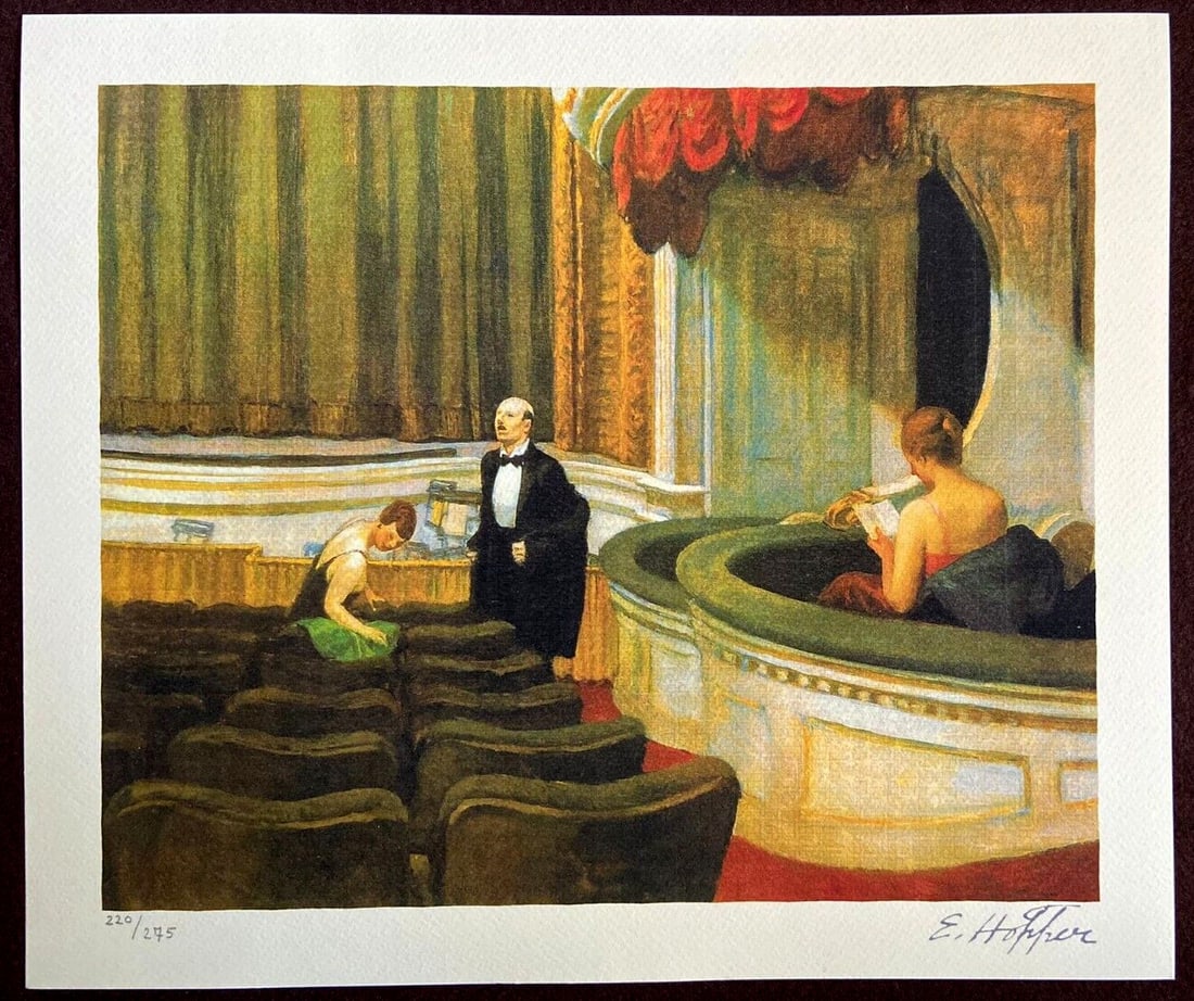 Edward Hopper Lithograph Coa Signed Numbered Stamp -Lucian Freud: Brand: Unbranded Edward Hopper " without title " Lithograph of an work by Edward Hopper, printed in 1986. 33 x 39 cm 275 hand numbered specimens signed on the slab The progressive number could be diff