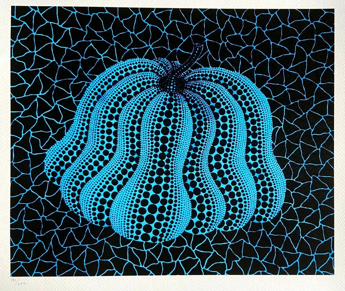 Yayoi Kusama Lithograph Mori Art Museum Coa Numbered (Jeff Koons): Brand: Unbranded Yayoi Kusama "Pumpkin" The lithograph was printed in 2011 by the Mori Art Museum in 200 hand-numbered copies. The work measures 32 x 38 cm Mori Art Museum, Tokyo, Japan. Yayoi Kusama