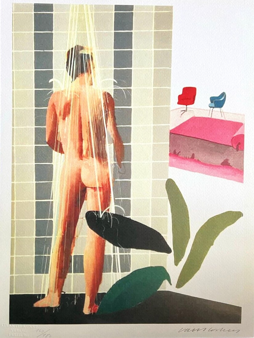 David Hockney Lithograph Coa Signed In Pen (1 of 12)